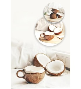 El Yapımı Coconut Kupa 350 ml Estetik Kahve Fincanı
