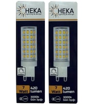 (2 Adet) Heka 7W (49W) 3000K (Gün Işığı) G9 Duylu Dim Edilebilir Led Kapsül Ampul