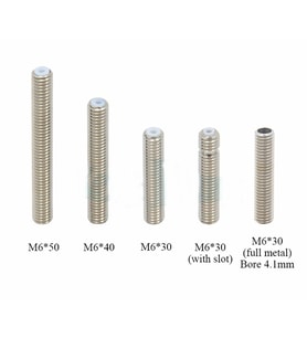 3D Yazıcı Paslanmaz Çelik Boğaz Teflon Tüplü M6x30Mm 1 Adet  (rf125) (Metal)