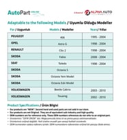 Volkswagen Beetle Cabrio için Cam Kriko Makarası (Siyah)