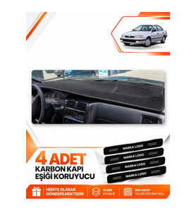 TOYOTA CARINA E T190 AİRBAGSİZ (1992-1997) Uyumlu Ön Torpido Koruma Kılıfı Halısı - Siyah