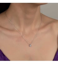 Swarovski Taşlı Gümüş Tektaş Bayan Kolye