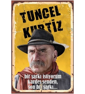Tuncel Kurtiz Retro Ahşap Poster