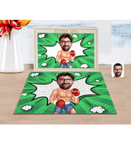 BK Gift Kişiye Özel Erkek Boksör Karikatürlü 1000 Parça Profesyonel Puzzle-1
