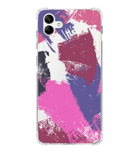 Samsung Galaxy A04 Uyumlu Köşe Korumalı Antişok Kapak Brushstroke Tasarımlı Şeffaf Silikon Kılıf