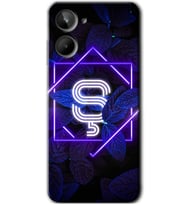 Realme 10 4G Kılıf HD Desen Baskılı Kılıf - Dark Neon Yaprak Ş Harfi