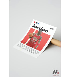 Michael Jordan Basketbol Posteri, Çerçevesiz Yüksek Kalite Duvar Afişi - Spor