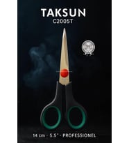 Taksun Paslanmaz Çelik Makas, 14 cm, C2005T, Keskin Bıçak, Ofis, Okul Kullanımı, Çok Amaçlı, Dayanıklı Vidalı Yapı, Ergonomik, Hassas Kağıt, Karton Kesimi, Profesyonel Makas, 5,5"