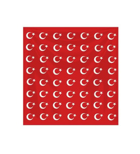 Ay Yıldız Kırmızı Fular Bandana (Çok Renkli)
