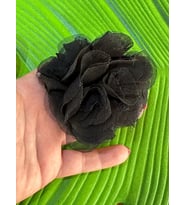 9X9 CM SİYAH TÜLLÜ ÇİÇEK BROŞ YAKA İĞNESİ TÜRBAN İĞNESİ GİYİM AKSESUARI