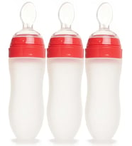 Bebedor Silikon Kaşıklı Biberon 120ML +6 Ay Şeffaf (Kod:7509) (3 Lü Set)