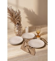 Keramika Krem Ege Pasta Tabağı 20 cm 4 Adet 036
