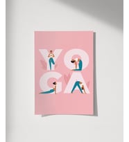 Çerçevesiz Poster Y harfinden Z’ye Yoga (Çok Renkli)