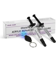 Mermer, Kuvars ve Akrilik Tamir Takımı (Şeffaf/Şeffaf) - Çoğu Onarım İçin Uygundur I Ayrıca Fayans, Tezgah, Fiberglas ve Seramik Yüzeyler İçin Kırık Cips ve Çatlakları Dakikalar İçinde