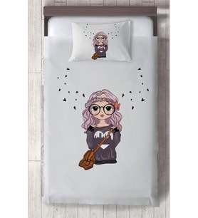 MEKTA HOME BEBEK VE ÇOCUK ODASI Çantalı Kız Desenli Yatak Örtüsü
