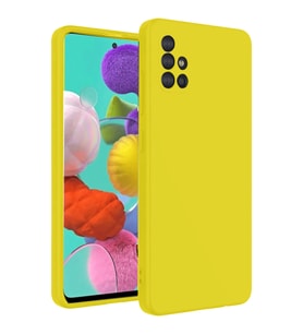 Samsung Galaxy A31 Kılıf Nano İçi Kadife Silikon - Sarı