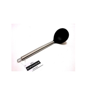 Epinox PEP1 Çelik Saplı Silikon Kepçe 30x8.5 cm (Siyah-Gri)