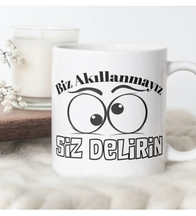 BİZ AKILLANMAYIZ SİZ DELİRİN HEDİYE KUPA