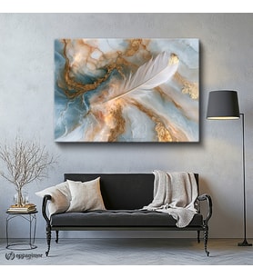 Yatay Kanvas Tablo Tüy Soyut Sanat Tablosu Ev Ofis Duvar Dekoru