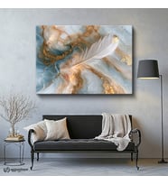 Yatay Kanvas Tablo Tüy Soyut Sanat Tablosu Ev Ofis Duvar Dekoru