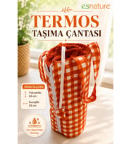 Esnature Sıvı Geçirmez Duck Kumaş Termos Taşıma Çantası 45x55 cm – Omuz Askılı Piknik ve Seyahat Çan