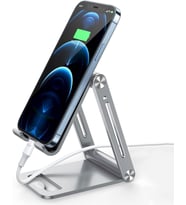 Alüminyum Katlanabilir Metal Masaüstü Telefon Tutucu Standı Gümüş