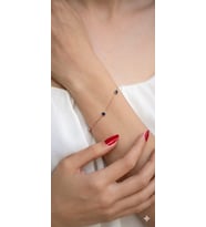 925 Ayar Gümüş Kişiye Özel Doğum Taşlı Minimal Bileklik.rose.gold.rodaj Renk Seçeneği