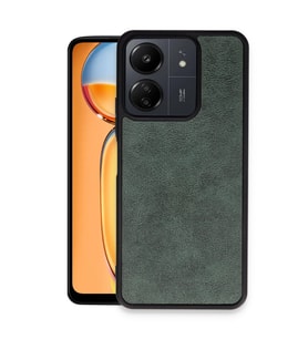 Redmi 13C Kılıf Aras Deri Kapak - Koyu Yeşil