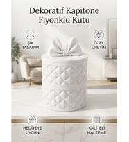 Dekoratif Kapitone Fiyonklu Kutu ve Şık Takı Saklama Kabı