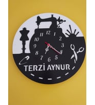 TERZİ**PERDE**DİKİŞ NAKIŞ Ahşap Duvar Saati -Sağlam ve Uygun Hediye ŞIK