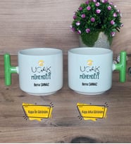 Uçak Mühendisi Kupa Bardak T Yeşil Kulplu Mühendisler Günü Hediyesi