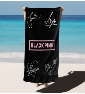 Erayshome Hediyelik Black Pink Plaj Banyo Havlusu