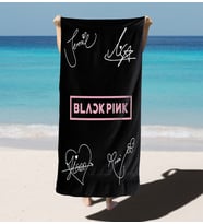 Erayshome Hediyelik Black Pink Plaj Banyo Havlusu