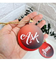 Yılbaşı Ağacı Süsleri Güzel Dilekler 5li Set Ahşap Yeni Yıl Süsleri 9 cm 5 Adet Ahşap Uv Baskılı -