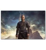 Cakatablo Vikingler Kayalıklar ve Bulutlu Ragnar Lodbrok MDF Tablo