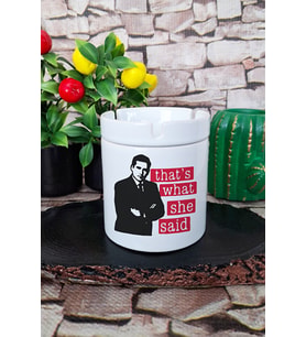 That's What She Said No:4 Red Michael Scott The Office Baskılı Seramik Kapaklı Kokusuz Küllük