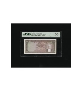 PMG 55 ELLİ Türk Lirası 50 TL 1970 (ND 1971) P 187Aa S/N V91 002299 5. EMS 7. T ÇA