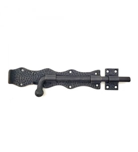Antika Tarz Dekoratif Pirinç Dövme Kapı Sürgüsü - 20cm, Oksit