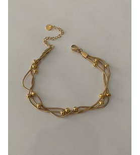 Dorika Model Gold Altın Kaplama Çelik Bileklik