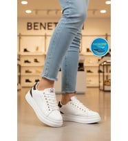 United Colors Of Benetton Beyaz Bağcıklı Cilt Unisex Spor Ayakkabı BNI-12098 G