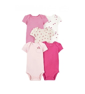 Carter's Layette Kız Bebek Kısa Kollu 5li Body 1t010210 Desenli
