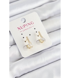 Xuping Zirkon Taşlı I Model Gold Renk Kadın Küpe