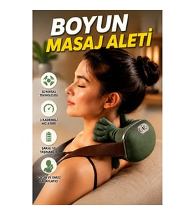 3D Yoğurma Teknolojili Taşınabilir Boyun Masaj Aleti 3 Hız Kademeli