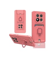 Xiaomi Redmi Note 14 Pro Plus Kılıf Zuma Kartvizitli Yüzüklü Silikon - Pembe
