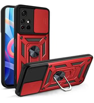Coverzone Xiaomi Redmi 10 2022 ?le Uyumlu PhoenixShield S�rg�l� Sistem Kamera Korumal? Kapak Tam Koruma Manyetik Vega Kapak K?rm?z?