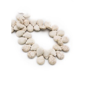 Turkuaz Sıkma Beyaz Damla Kesim Beyaz 19x14mm Dizi