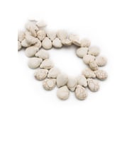 Turkuaz Sıkma Beyaz Damla Kesim Beyaz 19x14mm Dizi