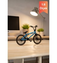 Mavi Yüksek Kaliteli Metal 1:8 Ölçek Bmx Bisiklet Standlı Koleksiyonluk Die Cast Model Bisiklet