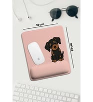 SonicTouch Pembe Bilek Destekli Yavru Köpek Dikdörtgen Pürüzsüz Yüzey Ergonomik Mouse Pad 18x22cm