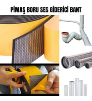Pimaş Gider Borusu Ses Giderici Kauçuk Bant Yapışkanlı 10cm x 10metre